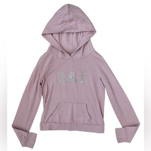 Abercrombie Kids XL Pink Hoodie|Silver Shimmery Logo